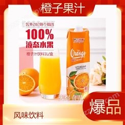 橙子汁饮料1L夏季果味果汁饮品网红潮饮无菌冷罐装