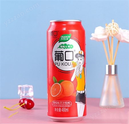 葡口果粒果汁饮品葡萄草莓荔枝黄桃汁果肉饮料490mlx15罐