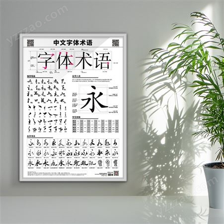 中文字体术语字号漂亮对照表男女生行草硬笔书法练习贴纸汉仪素材