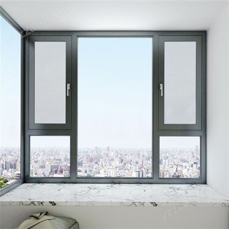 65系列断桥铝平开门窗 铝合金封阳台 大型落地窗 隔音玻璃系统窗