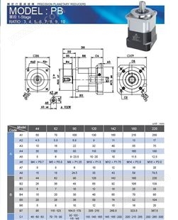 上海利茗传动设备有限公司 直销中国台湾利茗减速机PB220伺服行星减速机
