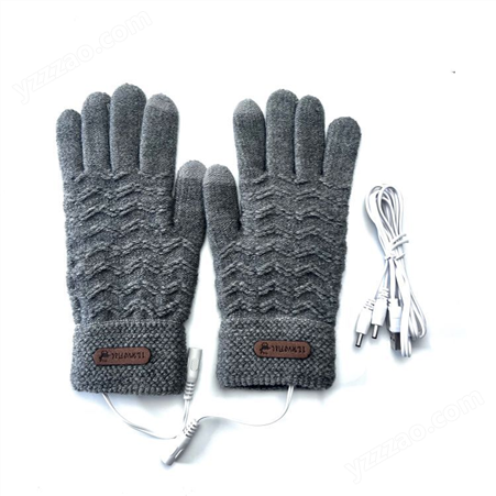针织分指电热手套学生冬季保暖USB保暖手套跨境电商厂家直供