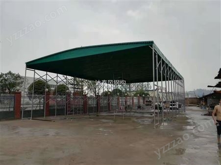 简阳本地厂家供应电动悬空顶棚 游泳馆雨棚 推拉式广告棚