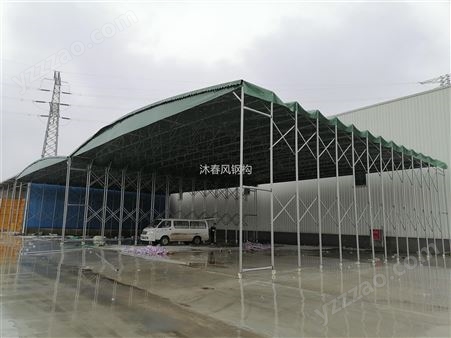 简阳本地厂家供应电动悬空顶棚 游泳馆雨棚 推拉式广告棚