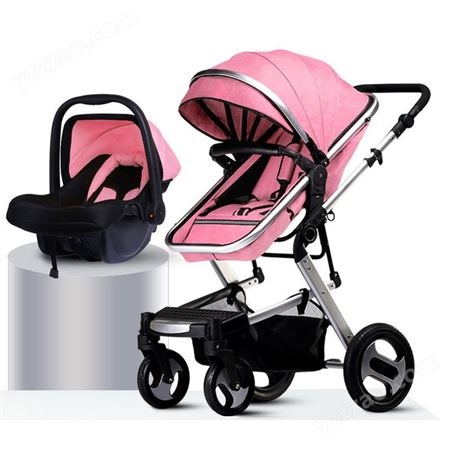 定制高景观三合一婴儿手推车bb可坐躺四轮折叠双向宝宝儿童婴儿车