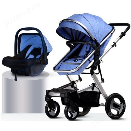 定制高景观三合一婴儿手推车bb可坐躺四轮折叠双向宝宝儿童婴儿车