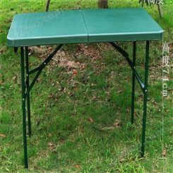 野营折叠桌钢桌 新款作业折叠桌 军绿色折叠作业桌椅