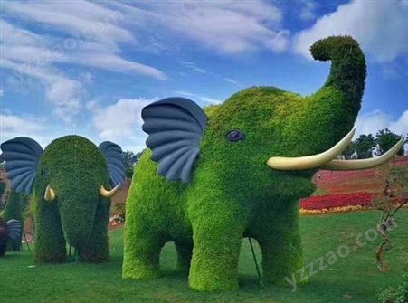 仿真动物绿雕摆件大型户外定制景区园林工艺制作 虎年卡通造型