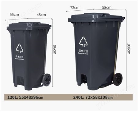 JHY-FL1镀锌板垃圾桶 仿古垃圾箱 50L塑料桶