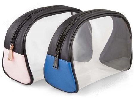 透明化妆品包装 PVC塑料袋定制 车缝拉链 pu幻彩电压包