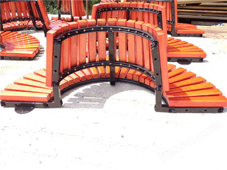 世忠体育公园围树椅 塑木椅条 公园小区均可安装