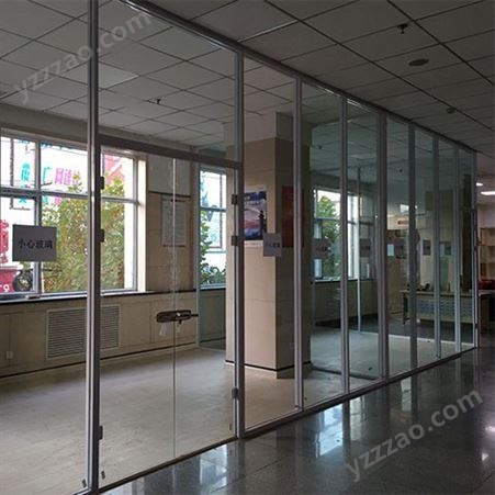 办公室玻璃高隔墙，玻璃隔断安装，甘肃喆羽建材，直供，免费测量安装