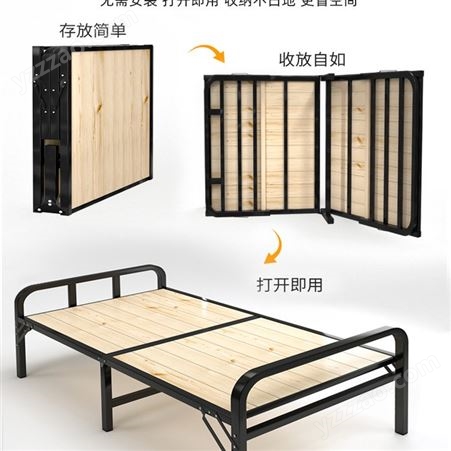 折叠床单人双人1m1.2米 家用出租房经济型小床 简易铁架竹床硬板床