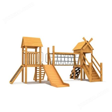 室外木质攀爬小屋滑梯定制幼儿园大型非标设施