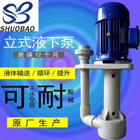 硕宝槽内喷淋立式泵STH-50SK-5 耐腐蚀脱硫循环液下泵
