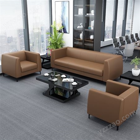 办公沙发 现代简约茶几组合套装 简易接待商务办公室小型三人位组合