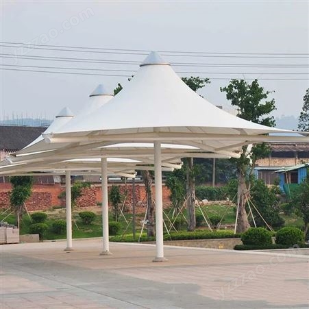 景区公园膜结构吊伞 景观园林张拉膜景观伞 户外景观遮阳膜伞