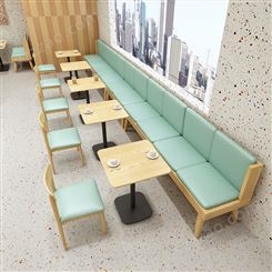 主题餐厅奶茶店咖啡厅饭店靠墙卡座沙发定制茶餐厅西餐厅桌椅组合