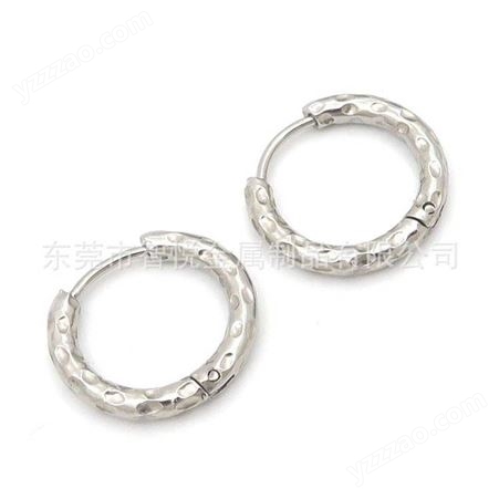 不锈钢O形光面圆点耳环简约轻奢气质钛钢耳环半成品配件来图订购