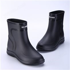 雨鞋男士中筒水鞋防水防滑膠鞋廚房外賣騎手專用套鞋加絨保暖雨靴