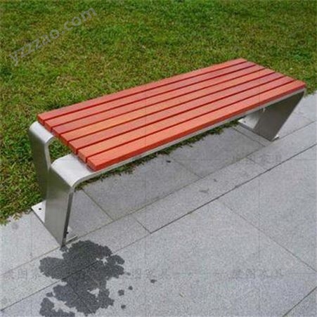 户外公园长凳不锈钢塑木长椅木条凳广场小区庭院座椅