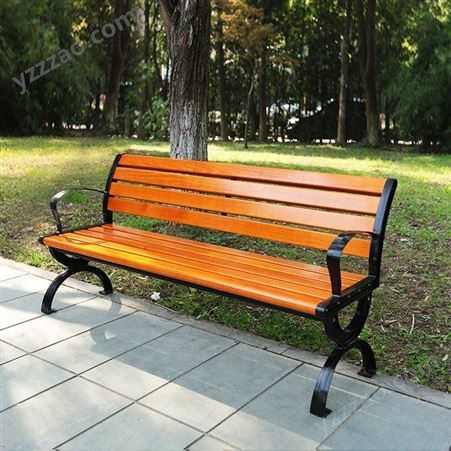 公园椅塑木户外长椅子园林广场铸铁防腐实木靠背坐椅室外