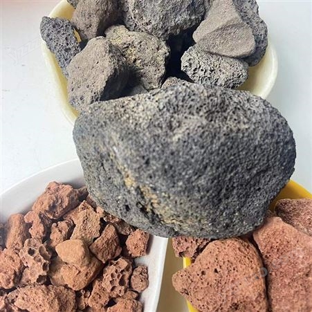 黑色火山石 3-5cm 孔隙多 活化水离子用 铭汉供应