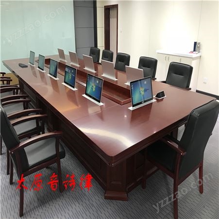 会议室设计方案 设计17.3寸升降屏会议桌 SC173无纸化会议系统