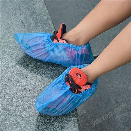 一次性鞋套加厚塑料鞋套蓝色防尘防水防护鞋套防滑耐磨鞋套